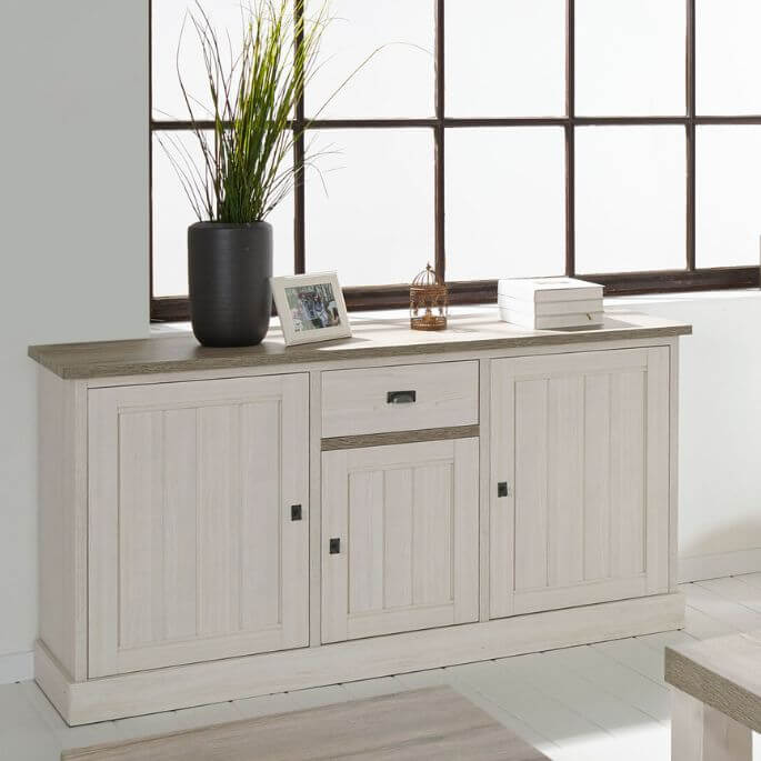 Buffet/bahut contemporain 171 cm chêne beige/mélèze Samos